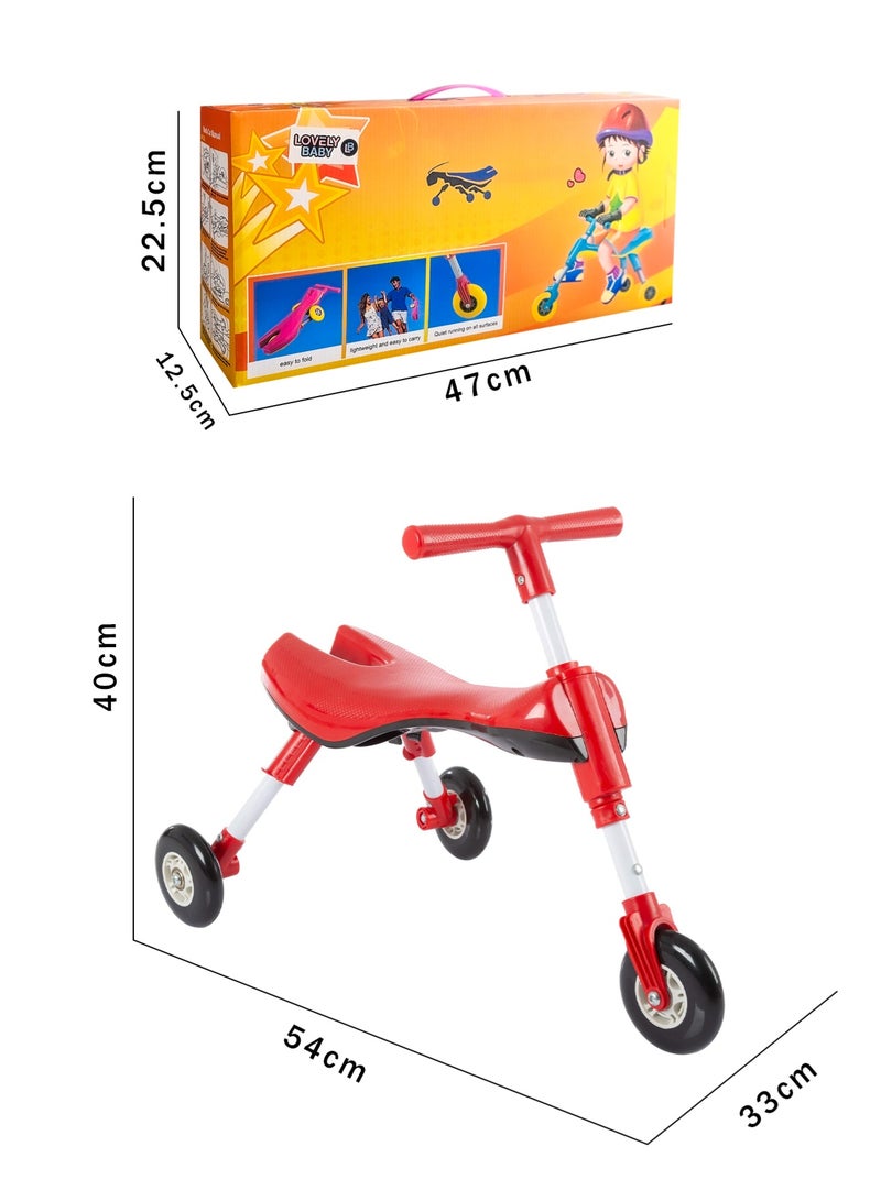ال بي دراجة ثلاثية العجلات قابلة للطي للأطفال الصغار، لا تحتاج إلى تجميع، مزودة بعجلات من مادة إي في إيه/يوريثان - Image 4