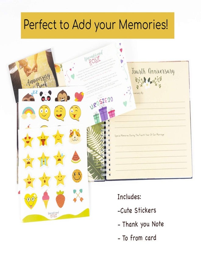 أنكونديشينال روزي كتاب ذكريات الزفاف | دفتر يوميات بغلاف مقوى لتوثيق ذكرى الزواج من السنة الأولى إلى السنة الخمسين | هدايا للعروسين | دفتر تخطيط الزفاف - Image 2