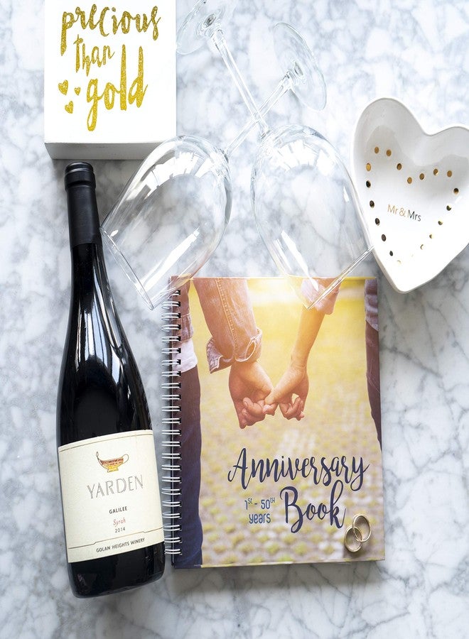 أنكونديشينال روزي كتاب ذكريات الزفاف | دفتر يوميات بغلاف مقوى لتوثيق ذكرى الزواج من السنة الأولى إلى السنة الخمسين | هدايا للعروسين | دفتر تخطيط الزفاف - Image 4