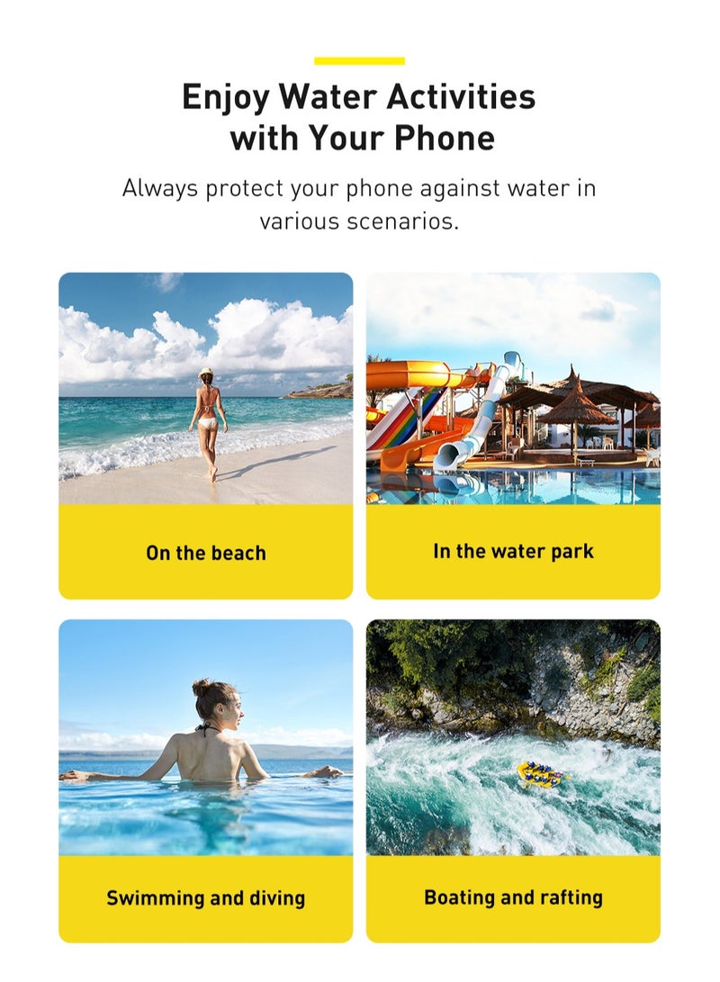 بيسوس جراب هاتف مقاوم للماء من AquaGlide، جراب هاتف مقاوم للماء بعمق 30 مترًا معتمد من IPX8، جراب هاتف محمول مقاوم للماء مناسب للهواتف التي يصل حجمها إلى 7.2 بوصة لهاتف iPhone 15 Pro Max/Plus/14/13/12/ Samsung S24/23 والمزيد - Image 5