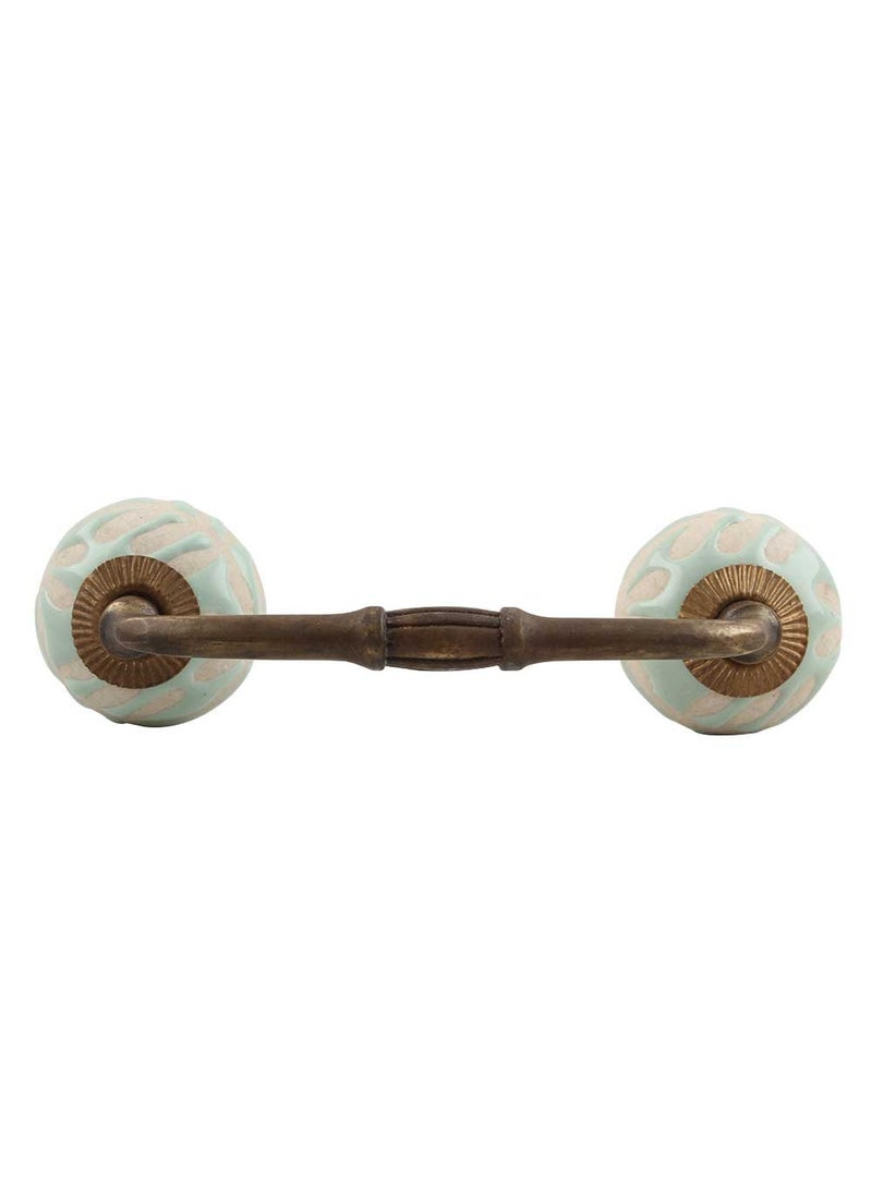 Indian-Shelf IndianShelf 1 Pack Ceramic Door Handles for Cabinets and Drawers Green Dresser Pulls for Door Antique Hardware 8 Hole to Hole BH579CK1599 