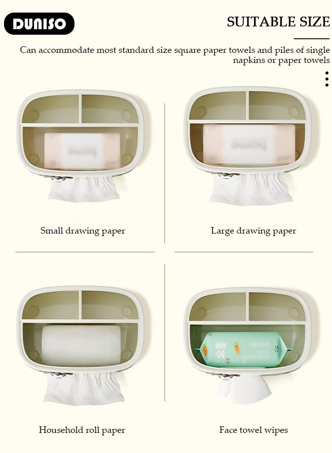 DUNISO Multifunctional Tissue Box Cover, Modern Tissue Box with Stationery Remote Control Box, Table Storage Box Container with Mobile Phone Holder, Facial Tissue Holder for Bathroom, Countertop, Kitchen, Bedroom Dresser and Office Room - Image 5