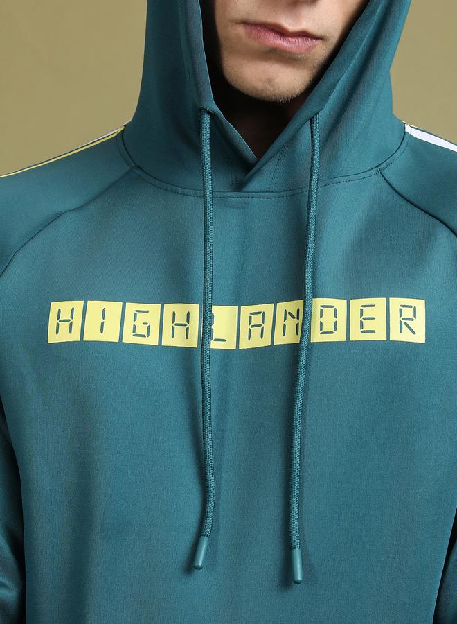 هاي لاندر هودي مطبع بأكمام ريجلان وأربطة - Image 2