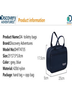 Discovery Discovery Adventures Travel Toiletry Bags for Makeup, Cosmetic, Shaving with Separate Compartments – Dark Blue  - Image 4