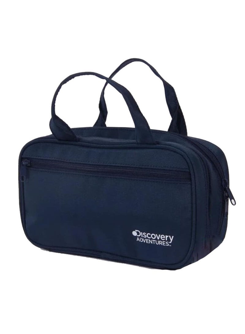 Discovery Adventures Travel Toiletry Bags for Makeup, Cosmetic, Shaving with Separate Compartments – Dark Blue - Image 1