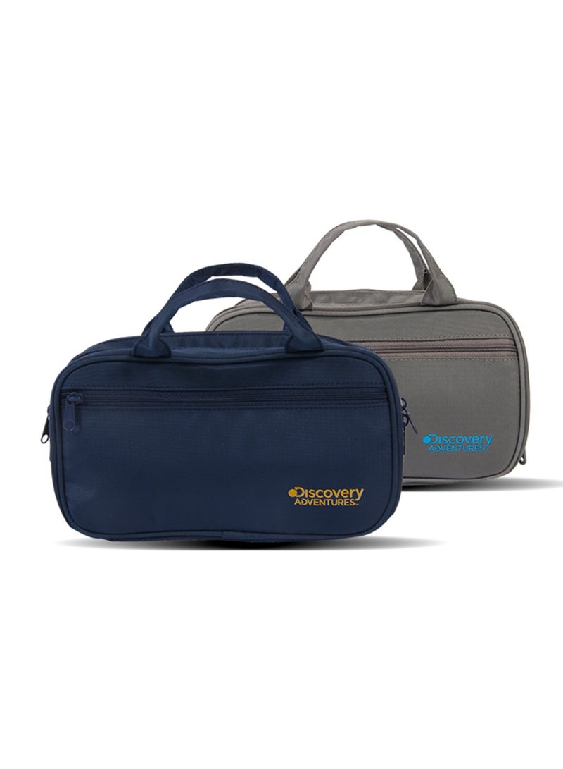 Discovery Adventures Travel Toiletry Bags for Makeup, Cosmetic, Shaving with Separate Compartments – Dark Blue - Image 3