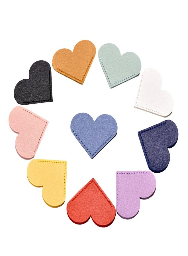 Huluth 10Pcs Bookmarks for Women Book Marks for Reading Lovers, Cute Leather Heart Bookmarks for Friends Teachers Students Book Reading Lovers Present - Image 1
