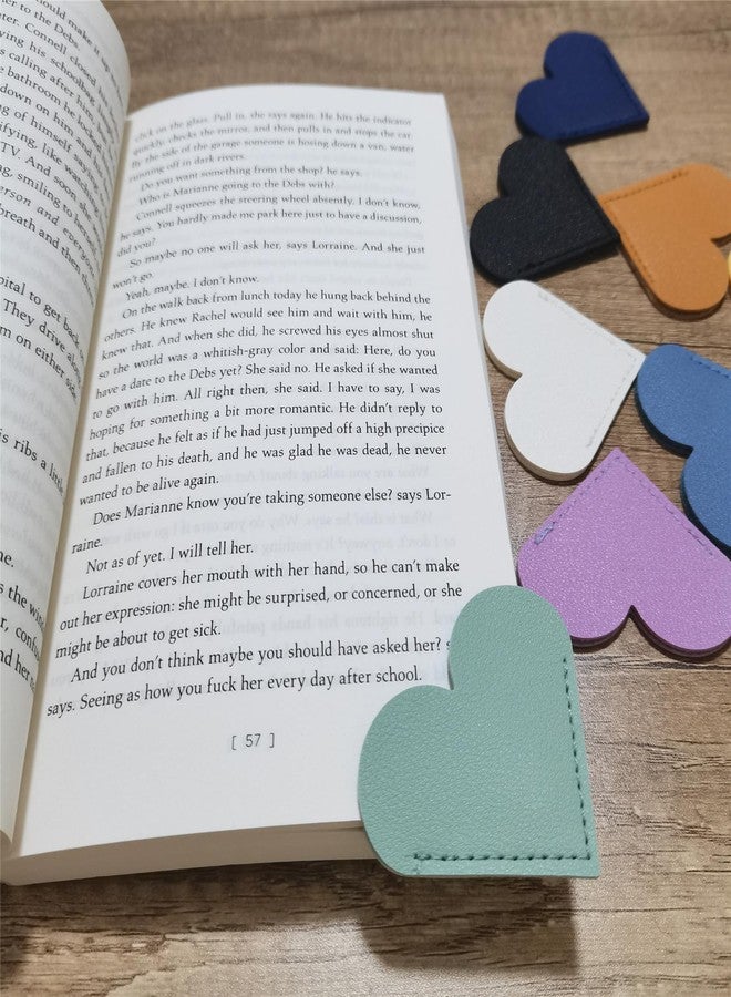 Huluth 10Pcs Bookmarks for Women Book Marks for Reading Lovers, Cute Leather Heart Bookmarks for Friends Teachers Students Book Reading Lovers Present - Image 3