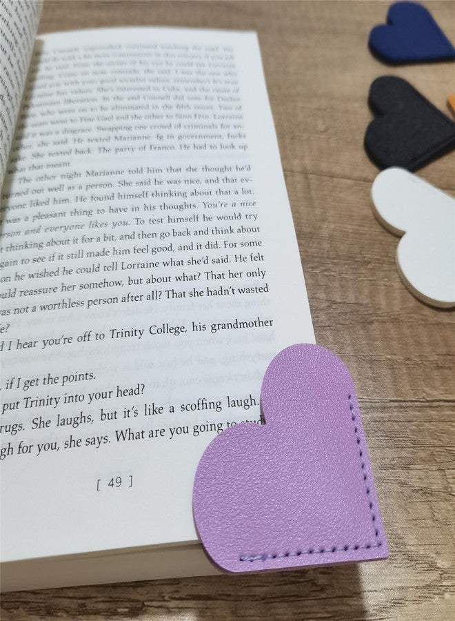 Huluth 10Pcs Bookmarks for Women Book Marks for Reading Lovers, Cute Leather Heart Bookmarks for Friends Teachers Students Book Reading Lovers Present - Image 4
