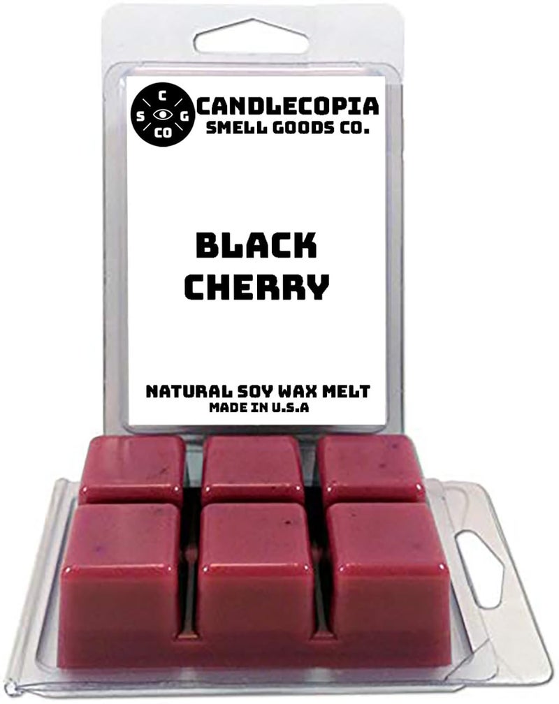 Candlecopia Black Cherry Strongly Scented Hand Poured Vegan Wax Melts, 12 Scented Wax Cubes, 6.4 Ounces in 2 x 6-Packs - Image 1