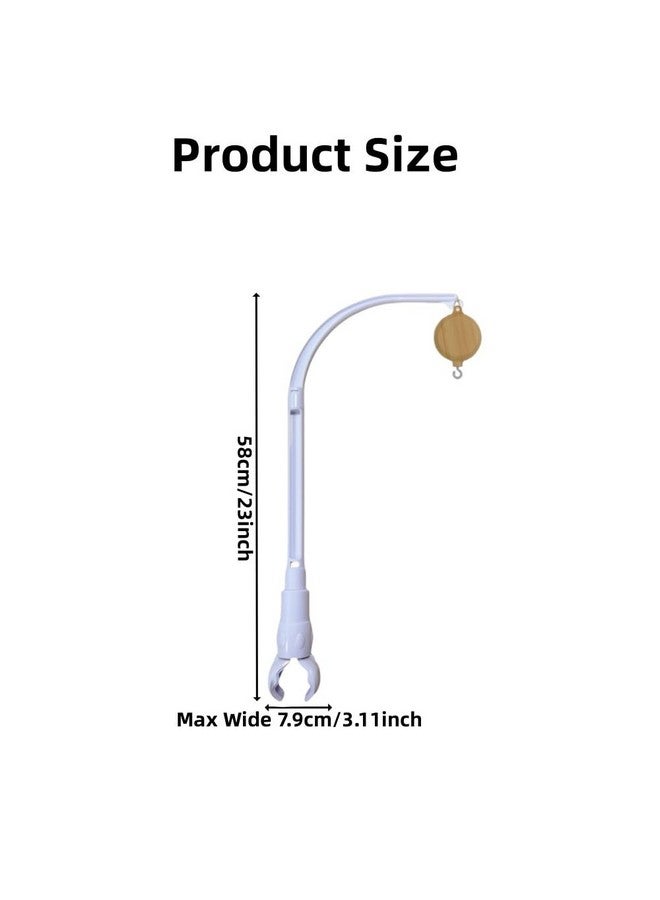 Urvoo 23 inch Baby Crib Mobile Bed Bell Holder Arm Bracket,with Battery-Operated Music Box, The Claw Part can be Adjusted Width-DIY Toy Decoration, Plays 35 Tunes Volume Adjustable (58CM) - Image 3