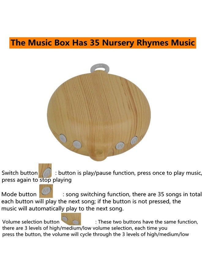 Urvoo 23 inch Baby Crib Mobile Bed Bell Holder Arm Bracket,with Battery-Operated Music Box, The Claw Part can be Adjusted Width-DIY Toy Decoration, Plays 35 Tunes Volume Adjustable (58CM) - Image 4