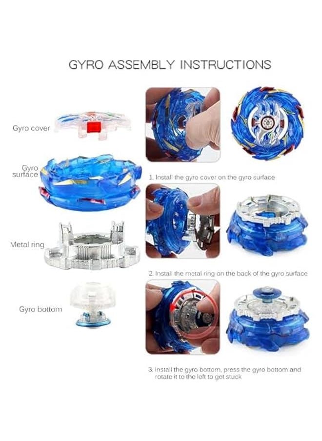 Generic Bey Battling Top Burst Gyro Toy Set, Launchers Combat Battling Game, Gift for Kids Children, B-174-1 Hyperion Burn +B174-2 Helios Volcano Gyro (with 2pcs DB B-184 L-R Launcher)  - Image 5