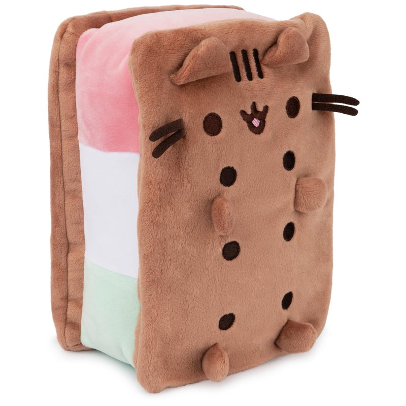 GUND Pusheen Neapolitan Ice Cream Sandwich Pusheen Plush, Stuffed Animal for Ages 8 and Up, Brown, 9.5â€ - Image 1
