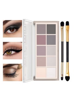 10 Colors Eyeshadow Palette Wterproof Long Lasting High Pigment Eyeshadow Paletteultra Blendable Smooth Matte Eye Makeup Palettenaturing Looking Nude Matte Eyeshadow With 2 Brush(Cement Color) - pzsku/ZA38D2C2711252C90D1ECZ/45/_/1694503206/25a19f7f-2ad5-4e79-8bd1-43c8d9965792