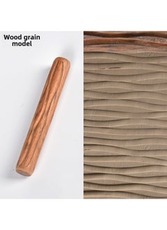 Generic Clay Texture Rolling Pin Wooden Ceramic Tool Wood grain texture mud roll 