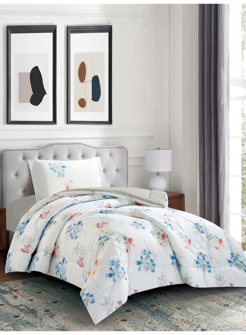 Donetella Bedding Comforter Set, twin Size 170x230 cm - 2-Pcs Digital Print Quilted Bed Set, Microfiber Fabric - 1 Comforter, 1 Pillow Shams.
