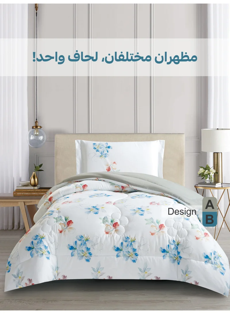 دوناتيلا طقم مفرش سرير 2 قطعة مقاس مفرد ونص يناسب سرير 120×200 , تصميم مشجر انيق , مايكروفايبر فائق النعومة , يناسب جميع الفصول