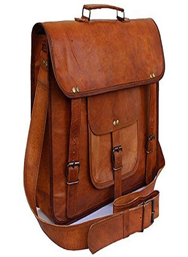 RSN 15.6 inch Leather Briefcase Brown Laptop Bag - Image 1