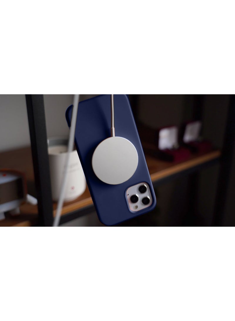 دبليو تيك غطاء حماية من السيليكون السائل الناعم لهاتف أبل آيفون 15 برو 2023 أزرق داكن - Image 4