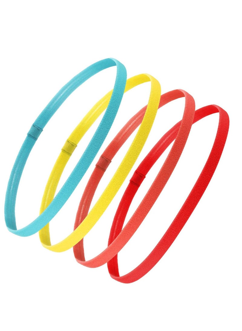 إسكدنيا Sports Headbands Thick Non-Slip Elastic Sport Hair for Women and Men, Silicone Grip Exercise Sweatbands Yoga 4 Pcs - Image 1