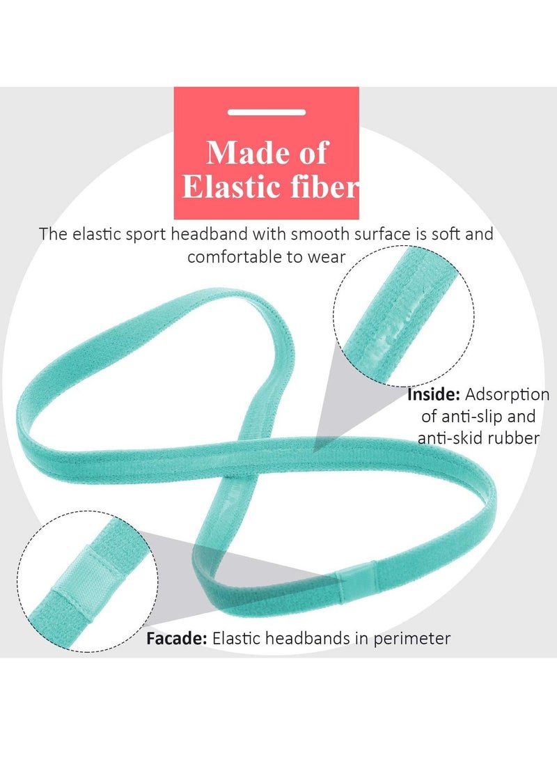 إسكدنيا Sports Headbands Thick Non-Slip Elastic Sport Hair for Women and Men, Silicone Grip Exercise Sweatbands Yoga 4 Pcs - Image 4