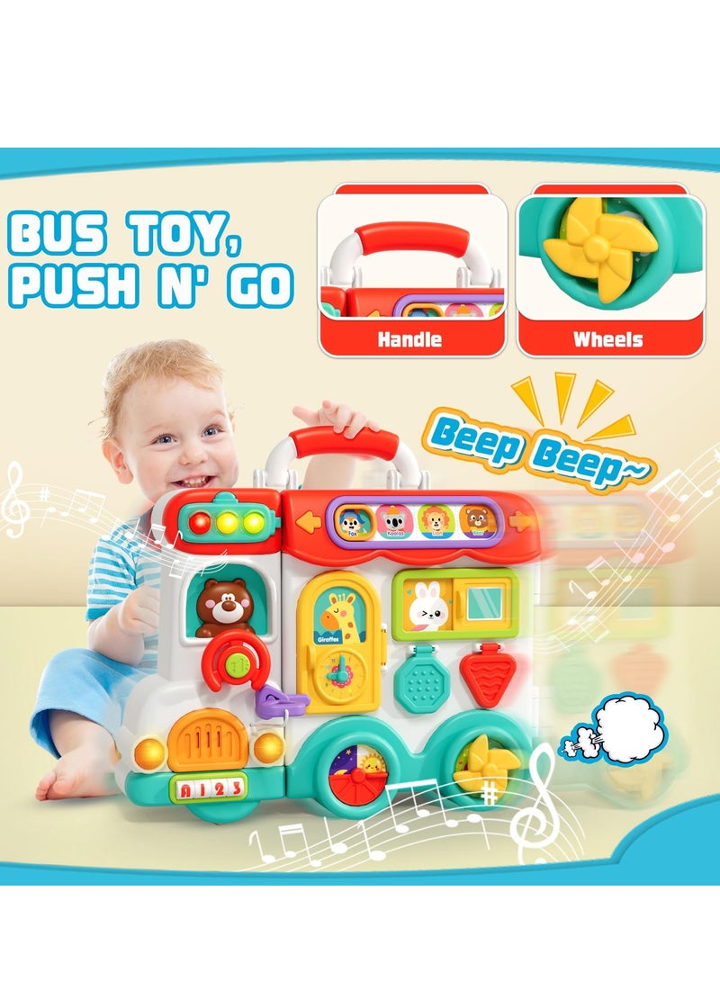 XiuWoo 54-in-1 English Musical Busy Board Montessori Toys, Early Educational Montessori Toy for 1-3 Year Old Boys, Bilingual Learning Toy Gifts - Image 3