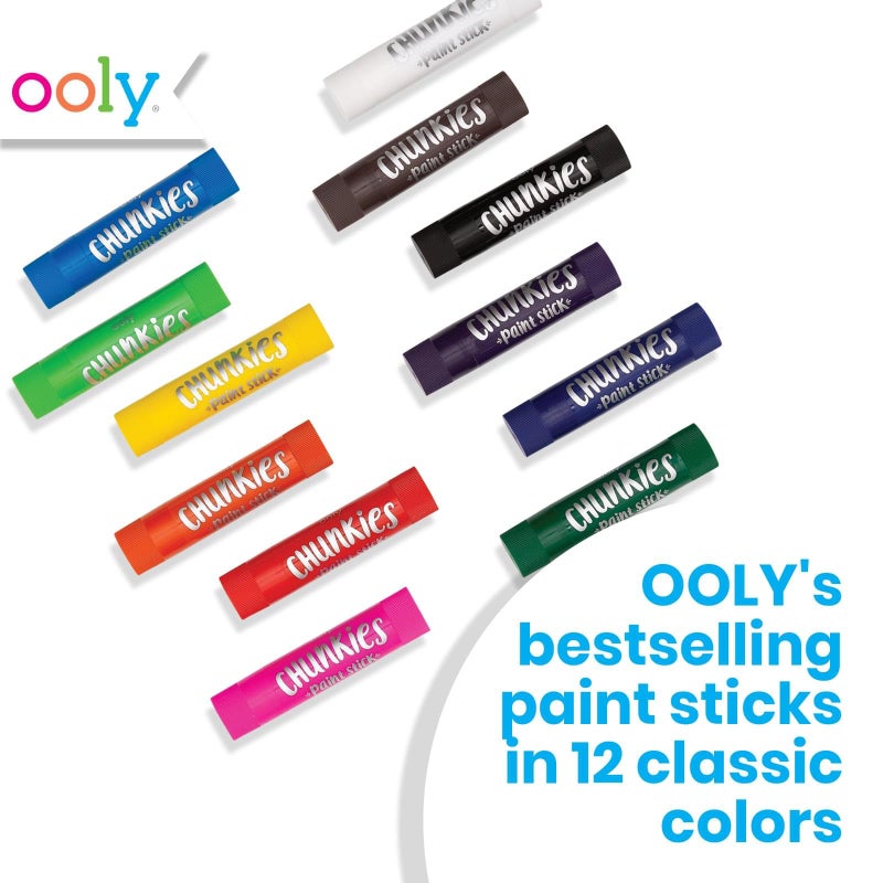 Ooly Chunkies 12 Mess Free Paint Sticks For Kids, Tempera Paint Sticks Kid Safe Colors, No Mess Quick Drying Art Supplies for Toddlers and Kids - Image 2