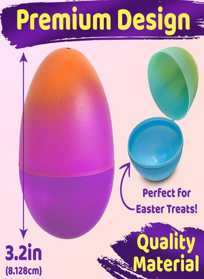 stargo 8 Pack - Plastic Easter Eggs Empty 3.2” Large Plastic Eggs Fillable for Easter Egg Hunt, Easter Egg Basket, Party Favor, Surprise Egg. Set of Multicolored Ombre Pastel Eggs - Image 2