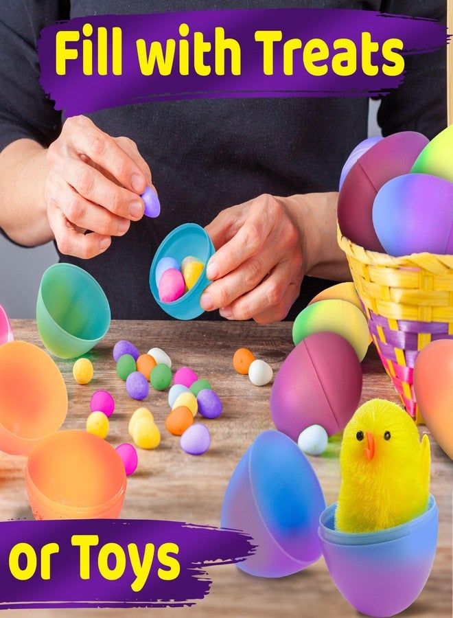 stargo 8 Pack - Plastic Easter Eggs Empty 3.2” Large Plastic Eggs Fillable for Easter Egg Hunt, Easter Egg Basket, Party Favor, Surprise Egg. Set of Multicolored Ombre Pastel Eggs - Image 3