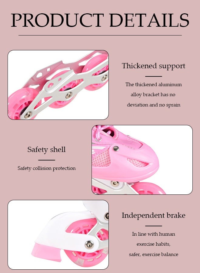 DUNISO Kids Roller Skates,Kids Inline Skates,With Led Illuminated Wheels, Adjustable Size, Anti Collision And Wear Resistant,With Helmets, Backpacks, Wing，Bearings,Suitable For Boys And Girls,Suitable For Sizes 27 To 32,S - Image 3