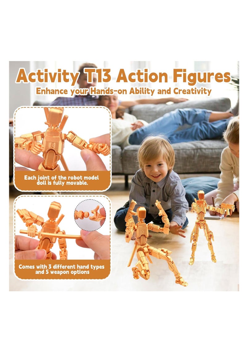 SOLARAE 13 Action Figure -T-13 Figure, Action Figure, Multi-Jointed Movable Robot Figures, 3D Printed Action Figures, Lucky 13 Action Figures Activity Robot, Home Desktop Decorations Gifts for Game Lovers - Image 3
