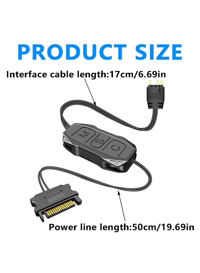 GNAFOTU 5V 3Pin ARGB Controller with Built-in Light Modes - SATA Powered LED Splitter for PC Fans, Light Strips,No Motherboard ARGB Required - Image 5