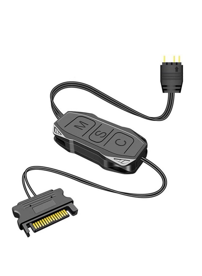 GNAFOTU 5V 3Pin ARGB Controller with Built-in Light Modes - SATA Powered LED Splitter for PC Fans, Light Strips,No Motherboard ARGB Required - Image 1