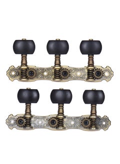 2 Pcs (L&R) Classical Guitar Tuning Peg Bronze Plated Acoustic Guitar Machine Heads 1 : 16 Tuning Keys Knobs String Tuners (Aos-022V3P)