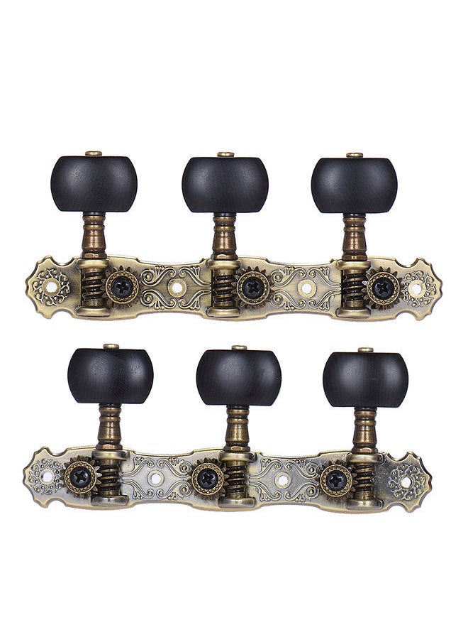 Generic - 2 Pcs (L&R) Classical Guitar Tuning Peg Bronze Plated Acoustic Guitar Machine Heads 1 : 16 Tuning Keys Knobs String Tuners (Aos-022V3P) - Image 1