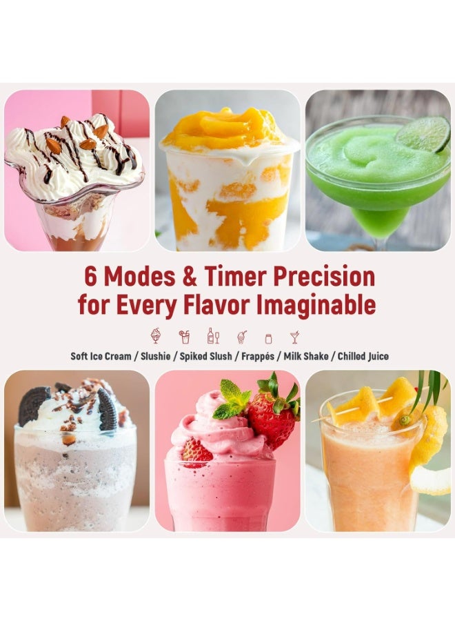 DSP KJ3085 Frozen Dessert & Slushie Maker – 1500W Electric Ice Drink Machine with Quick-Freeze, Compressor Cooling, 6 Preset Modes, Adjustable Thickness & One-Touch Control – Stainless Steel - Image 5