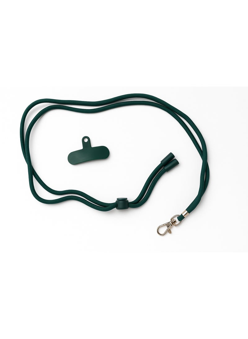 حبل تعليق للموبايل بخامة قوية – ستراب رقبة قابل للتعديل مع قطعة تثبيت لأي جراب – لون أخضر غامق - Image 2