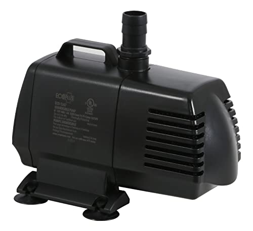 EcoPlus Eco 1267 Water Pump Fixed Flow Submersible Or Inline For Aquariums, Ponds, Fountains & Hydroponics - UL Listed, 1347 GPH, Black - Image 1