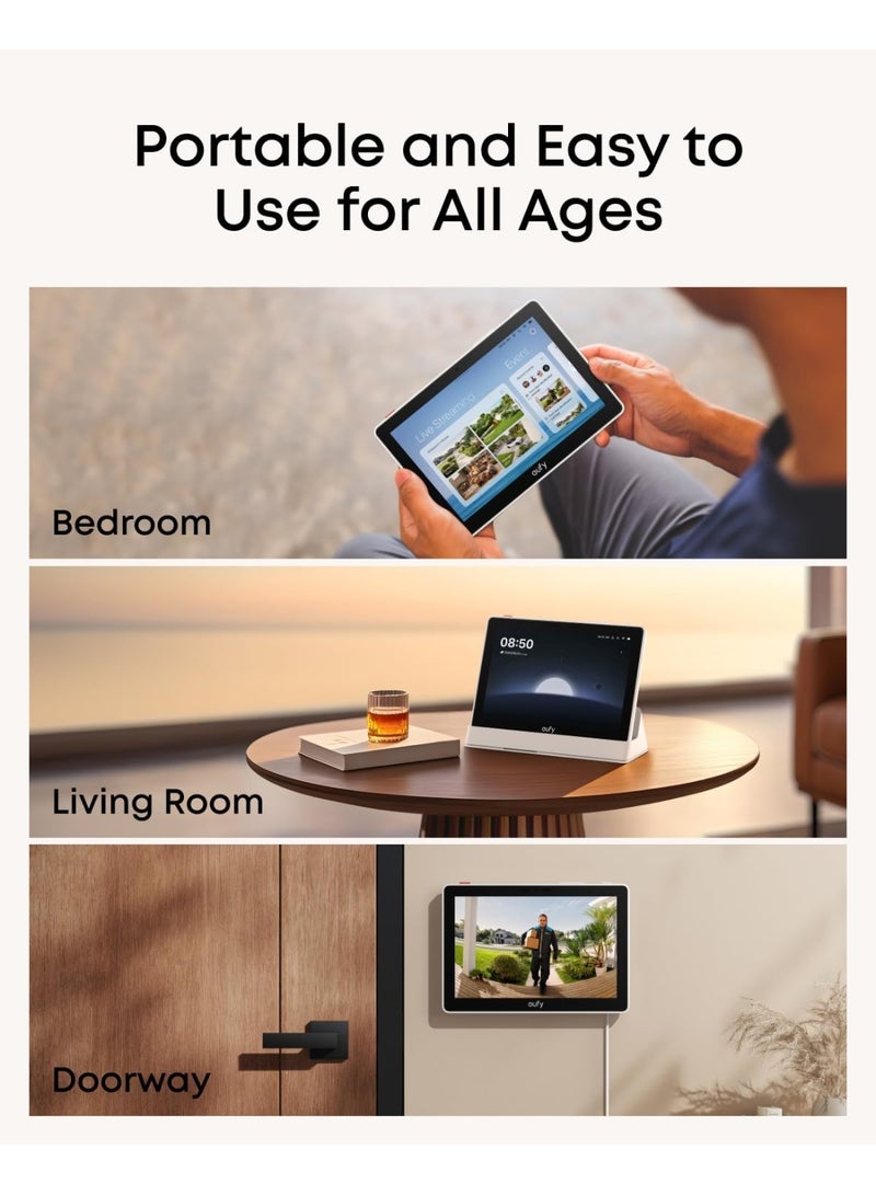 eufy Security eufy Smart Display E10, Smart Home Hub, 8" Control Panel, Compatible Devices, Four Views on One Screen, Instant Door Alerts, Daily Event Reports, One Tap Control - Image 5