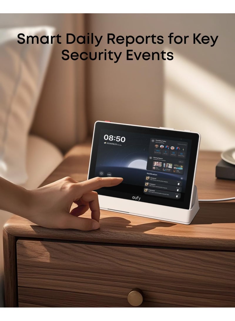 eufy Security eufy Smart Display E10, Smart Home Hub, 8" Control Panel, Compatible Devices, Four Views on One Screen, Instant Door Alerts, Daily Event Reports, One Tap Control - Image 4