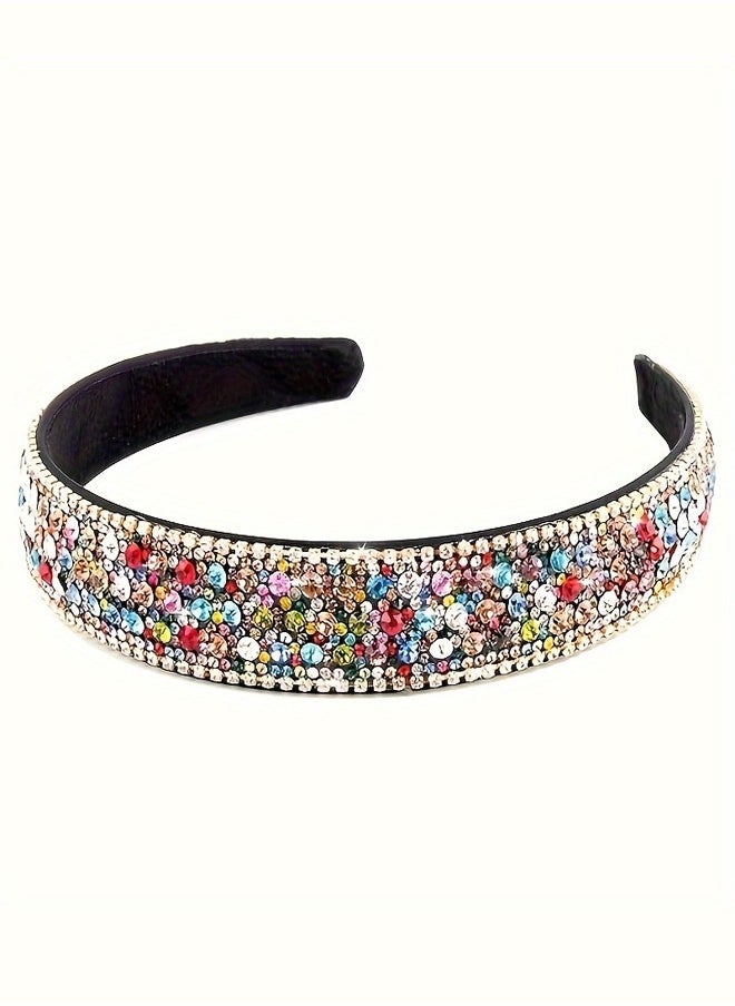 Generic - Rhinestone Headband Women Girls Fashion Handmade Headband Colorful Crystal Diamond Bling Headbands Hair Hoops Sparkle Glitter Beaded Jeweled Hairband Hair Accessories - Image 1