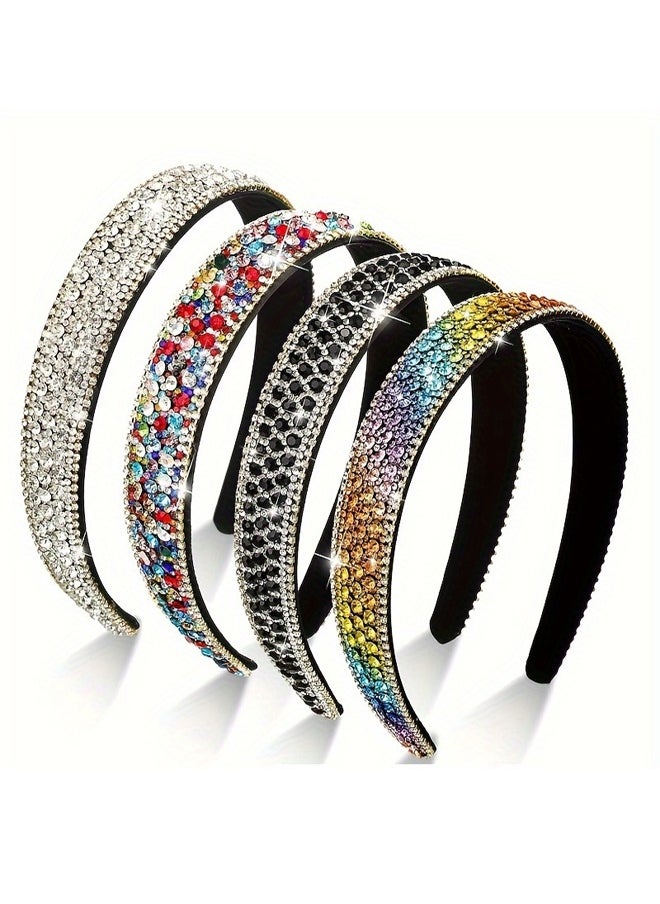 Generic - Rhinestone Headband Women Girls Fashion Handmade Headband Colorful Crystal Diamond Bling Headbands Hair Hoops Sparkle Glitter Beaded Jeweled Hairband Hair Accessories - Image 1