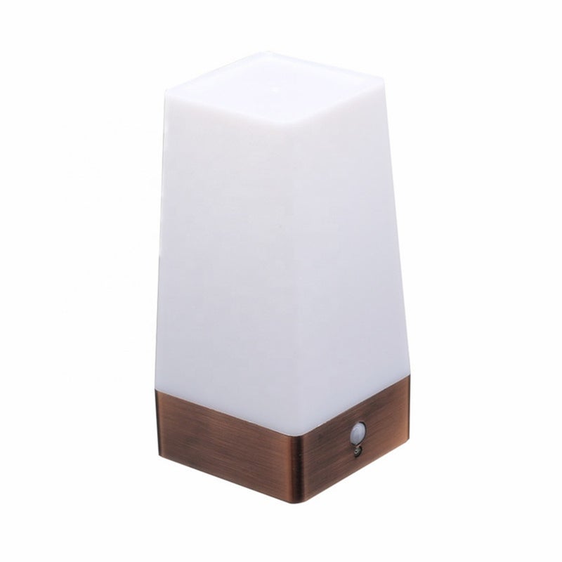 PIR Motion Sensor Light: Square Battery-powered Soft Light Bedside Lamp - Multi-purpose Design Small Table Lamp for Bedroom, Desk, Corridor, Home & Office - Image 2