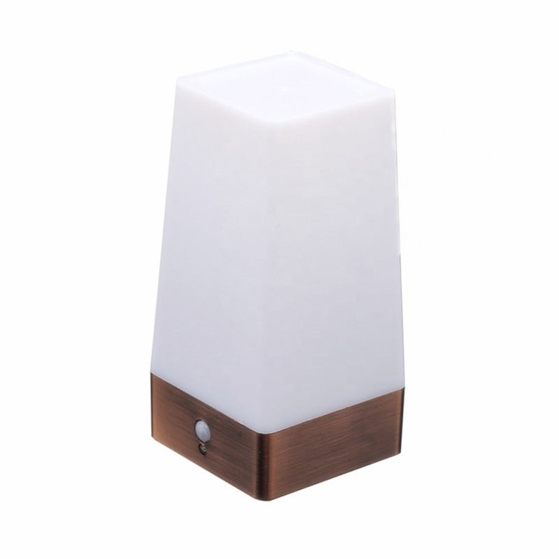 PIR Motion Sensor Light: Square Battery-powered Soft Light Bedside Lamp - Multi-purpose Design Small Table Lamp for Bedroom, Desk, Corridor, Home & Office - Image 1