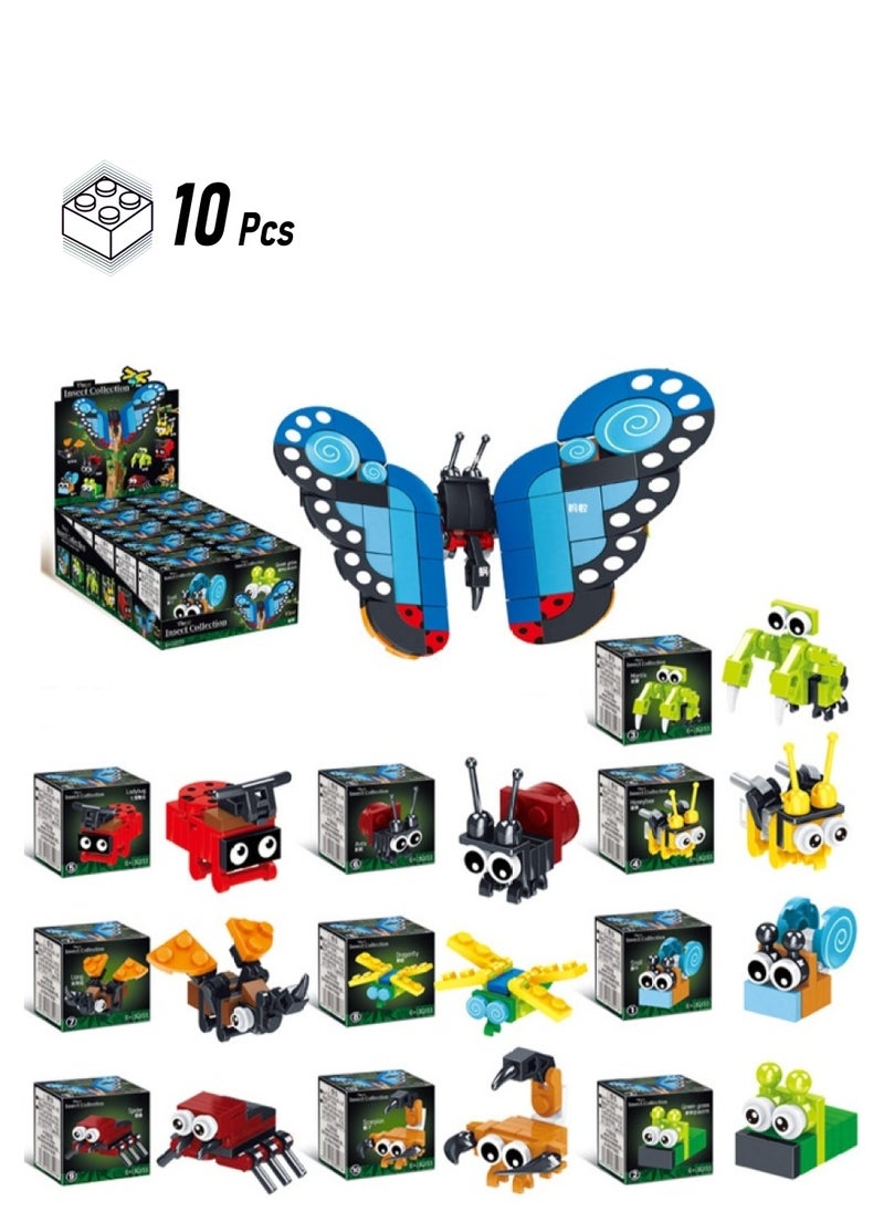 Children's Educational Small Particle Assembly Building Block Collection Set Toy(Combined Insects 10 Small Boxes)  - Image 1