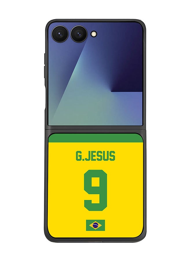 Stylizedd For Samsung Galaxy Z Flip7 Case,Slim fit Camera Protection, Shockproof Thin Phone cover  - Football - Brazil,  G.Jesus