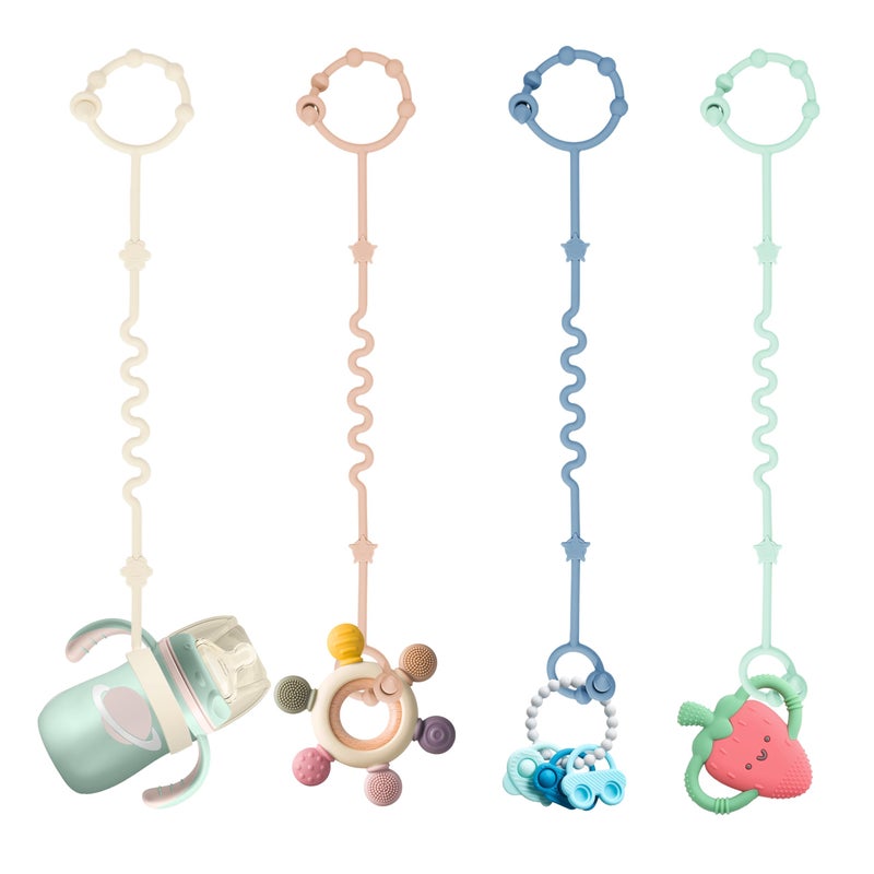 RTMOK Toy Straps for Baby,Silicone Setpacifier Clip,Applies to Car Seat Toy,Teether Toy,High Chair,Stroller Accessories,Baby Toy Clips,Cribs,Rocking Chair - Image 1
