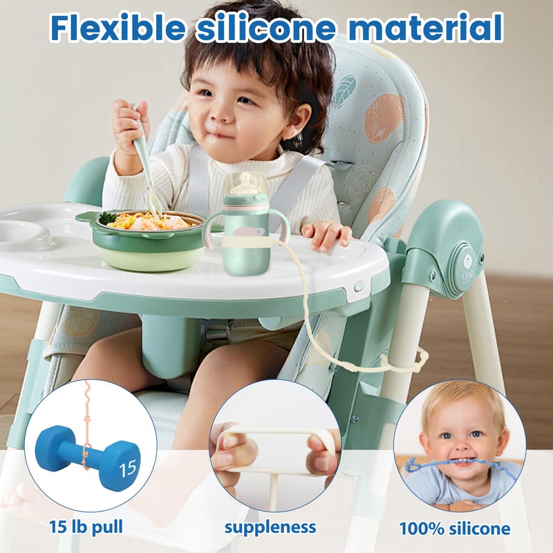 RTMOK Toy Straps for Baby,Silicone Setpacifier Clip,Applies to Car Seat Toy,Teether Toy,High Chair,Stroller Accessories,Baby Toy Clips,Cribs,Rocking Chair - Image 2