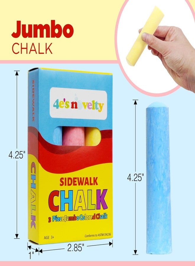 4E's Novelty 24 Pack Chalk Individually Wrapped Party Favors for Kids Bulk, 3 Sidewalk Chalk Jumbo Sticks In Each Box, Goodie Bag Fillers Toddlers Summer Gift Toy - Image 3